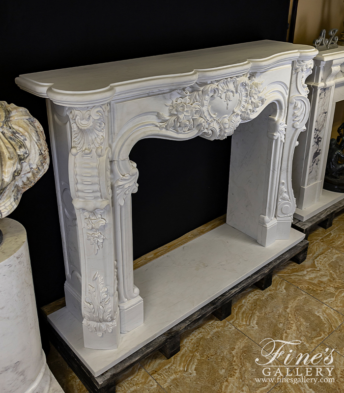 Marble Fireplaces  - Regal Rococo Marble Fireplace Mantel - MFP-2470